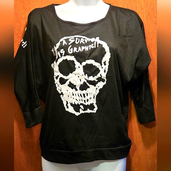 Unbranded Tops - Skull black lace unbranded no tags cute top szM